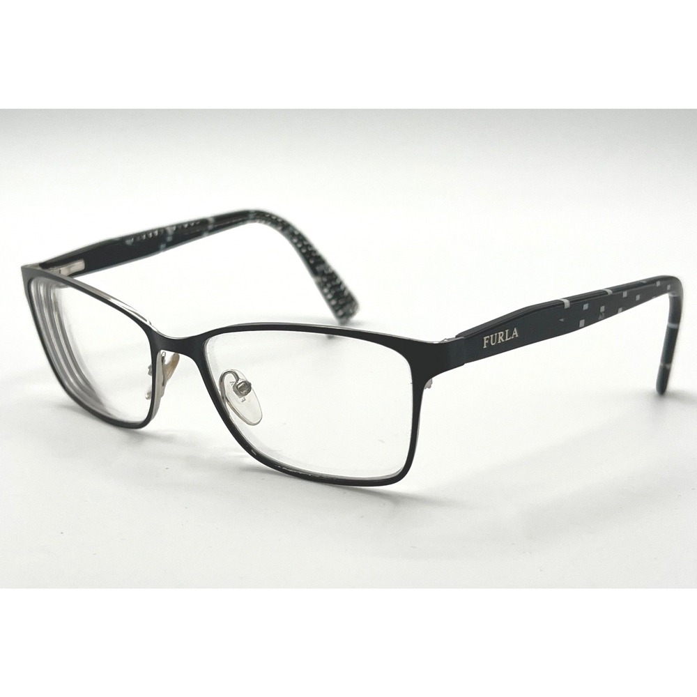 Furla Women's Eyeglass Frames Black White VFU071K COL 0583 140 Cat eye with Case